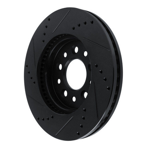 R1 04-07 Ford Freestar Front Right Drilled & Slotted Black Brake Rotor