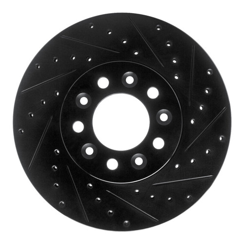 R1 99-03 Ford Windstar Front Right Drilled & Slotted Black Brake Rotor