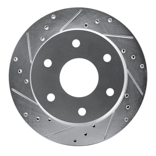 R1 88-91 Chevrolet K1500 Front Left Drilled & Slotted Silver Brake Rotor