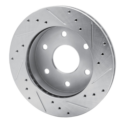 R1 88-91 Chevrolet K1500 Front Left Drilled & Slotted Silver Brake Rotor