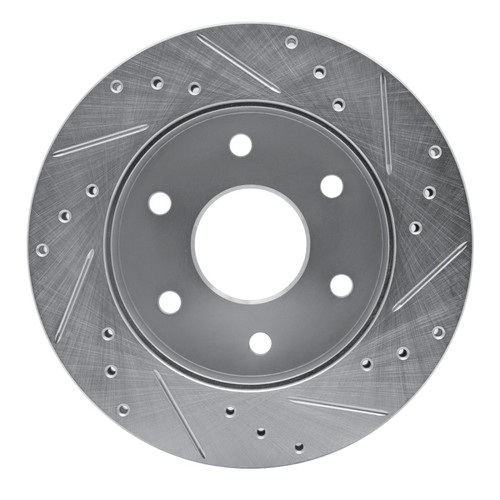 R1 88-91 Chevrolet K1500 Front Left Drilled & Slotted Silver Brake Rotor
