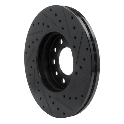 R1 99-03 Ford Windstar Front Left Drilled & Slotted Black Brake Rotor