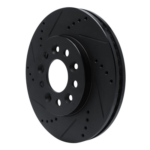 R1 04-07 Ford Freestar Front Left Drilled & Slotted Black Brake Rotor