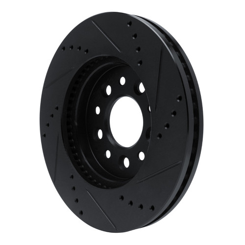 R1 04-07 Ford Freestar Front Left Drilled & Slotted Black Brake Rotor