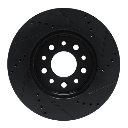 R1 04-07 Ford Freestar Front Left Drilled & Slotted Black Brake Rotor