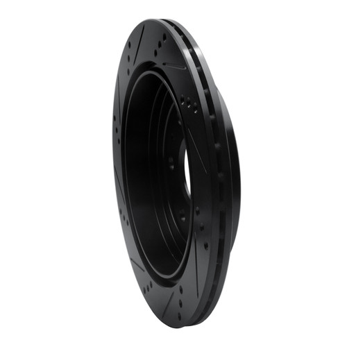 R1 07-17 Buick Enclave Rear Right Drilled & Slotted Black Brake Rotor