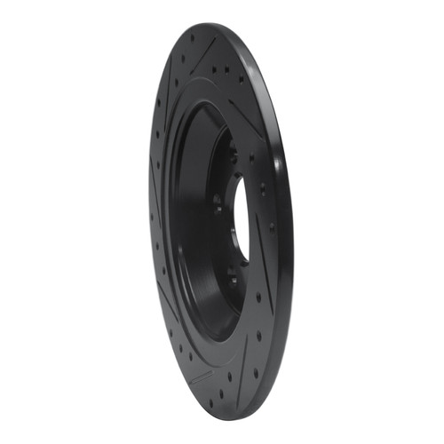 R1 15-23 Ford Mustang Rear Right Drilled & Slotted Black Brake Rotor