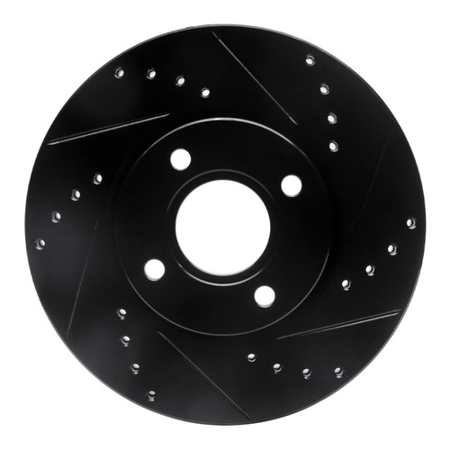 R1 14-23 Ford Fiesta (USA/Canada) Front Right Drilled & Slotted Black Brake Rotor
