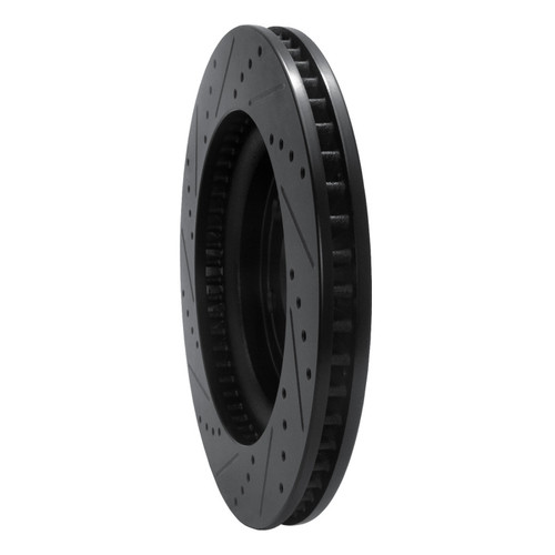 R1 07-17 Buick Enclave Front Right Drilled & Slotted Black Brake Rotor