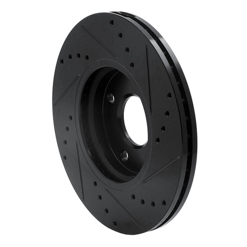 R1 14-23 Ford Fiesta (USA/Canada) Front Left Drilled & Slotted Black Brake Rotor