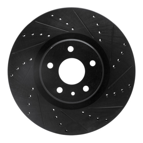 R1 13-20 Ford Fusion Front Right Drilled & Slotted Black Brake Rotor ECB-54073R