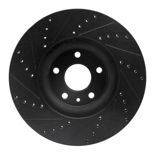 R1 13-20 Ford Fusion Front Right Drilled & Slotted Black Brake Rotor ECB-54073R