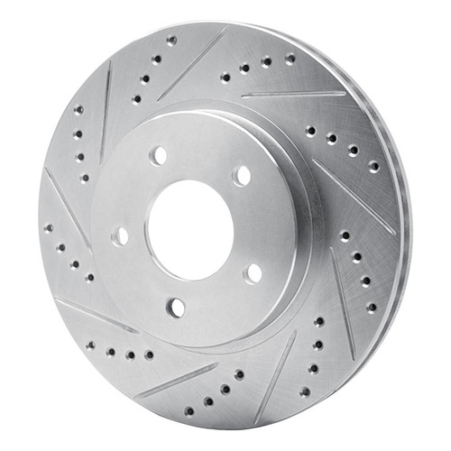 R1 02-07 Chevrolet Equinox Front Left Drilled & Slotted Silver Brake Rotor