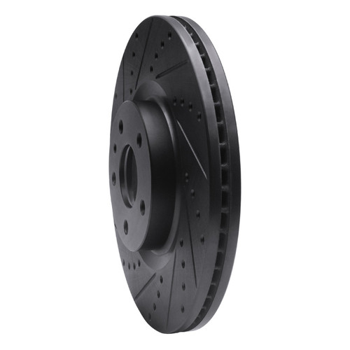 R1 13-20 Ford Fusion Front Left Drilled & Slotted Black Brake Rotor