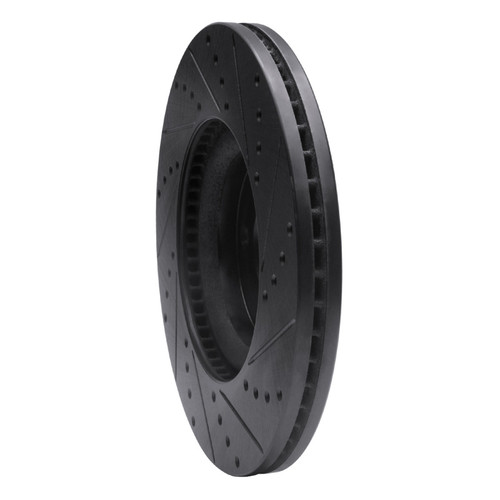 R1 13-20 Ford Fusion Front Left Drilled & Slotted Black Brake Rotor