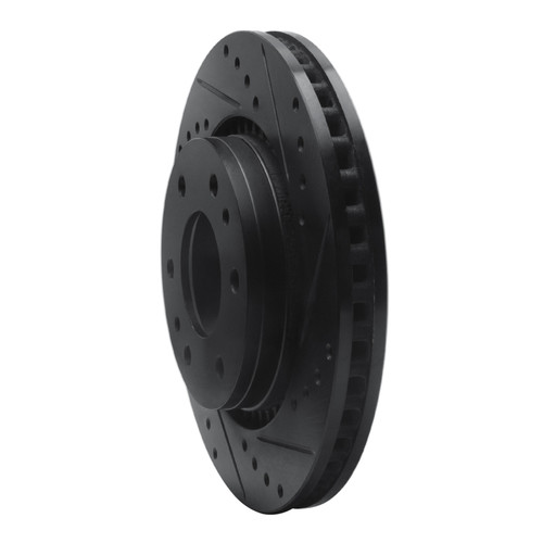 R1 06-09 Buick Rainier Front Right Drilled & Slotted Black Brake Rotor