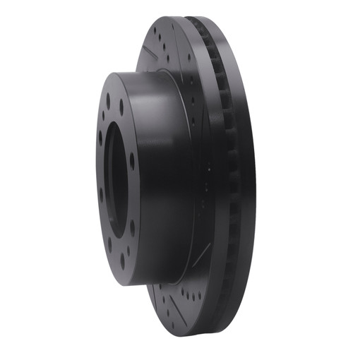 R1 01-25 Chevrolet AVALANCHE 2500 Front Right Drilled & Slotted Black Brake Rotor