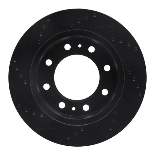 R1 01-25 Chevrolet AVALANCHE 2500 Front Right Drilled & Slotted Black Brake Rotor