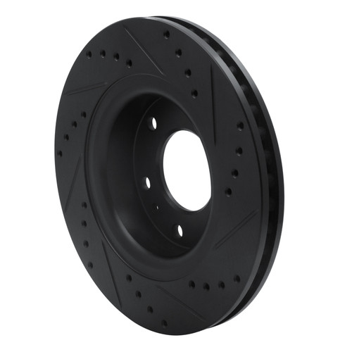 R1 06-09 Buick Rainier Front Left Drilled & Slotted Black Brake Rotor