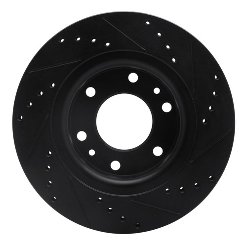 R1 06-09 Buick Rainier Front Left Drilled & Slotted Black Brake Rotor