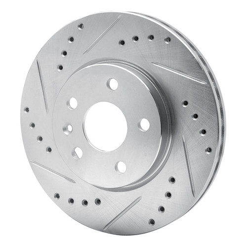 R1 11-23 Chevrolet Bolt EV Front Left Drilled & Slotted Silver Brake Rotor