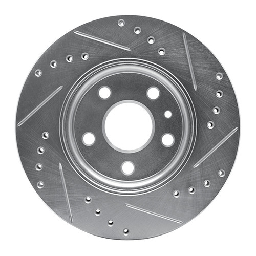 R1 11-23 Chevrolet Bolt EV Front Left Drilled & Slotted Silver Brake Rotor