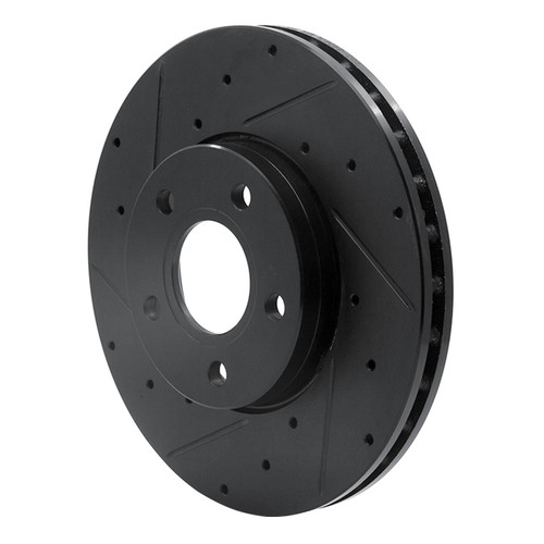 R1 12-18 Ford C-MAX Front Left Drilled & Slotted Black Brake Rotor