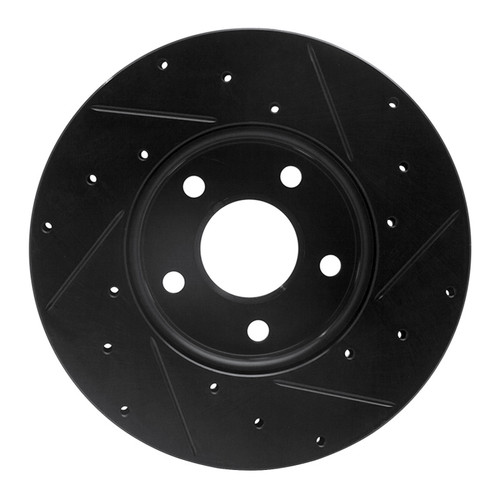 R1 12-18 Ford C-MAX Front Left Drilled & Slotted Black Brake Rotor