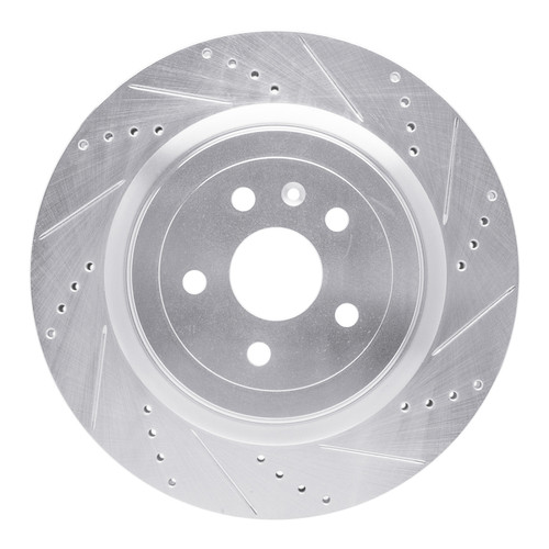 R1 09-24 Cadillac CTS Rear Right Drilled & Slotted Silver Brake Rotor