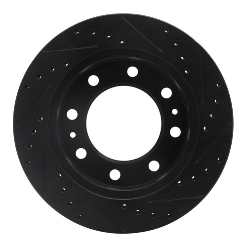 R1 01-25 Chevrolet Silverado 3500 Front Left Drilled & Slotted Black Brake Rotor
