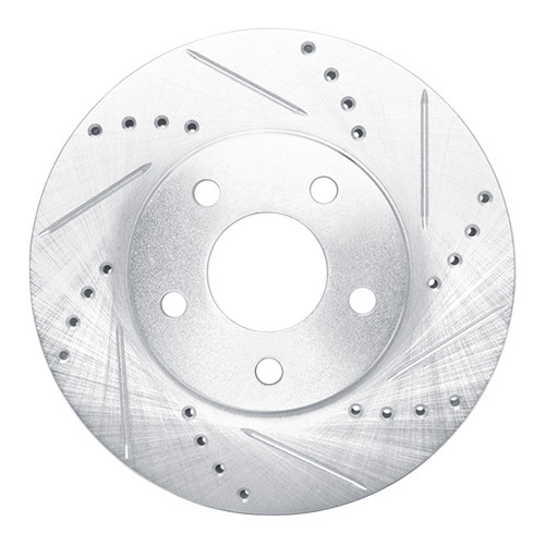 R1 06-11 Chevrolet HHR Front Right Drilled & Slotted Silver Brake Rotor