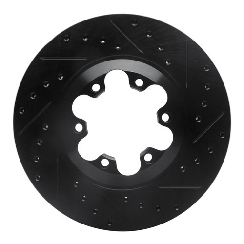 R1 04-08 Chevrolet Colorado Front Right Drilled & Slotted Black Brake Rotor