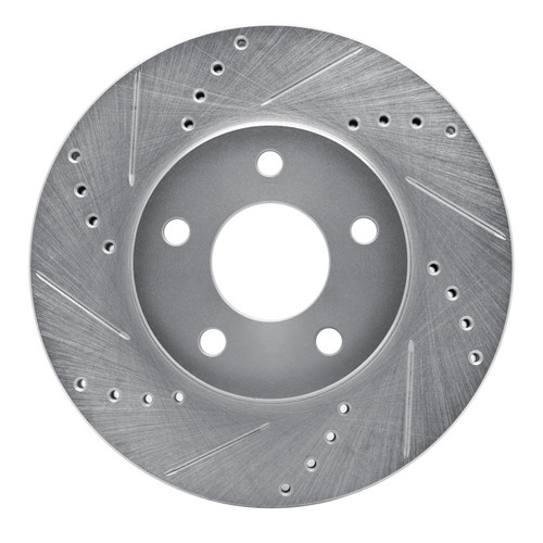 R1 06-11 Chevrolet HHR Front Left Drilled & Slotted Silver Brake Rotor