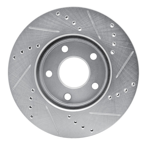 R1 06-11 Chevrolet HHR Front Left Drilled & Slotted Silver Brake Rotor
