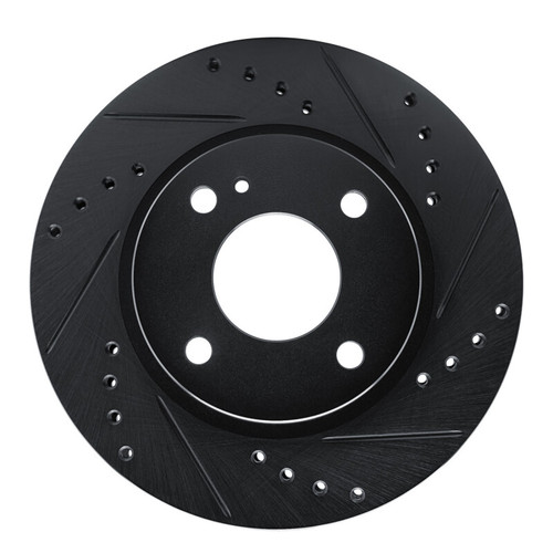 R1 11-19 Ford Fiesta (USA/Canada) Front Right Drilled & Slotted Black Brake Rotor