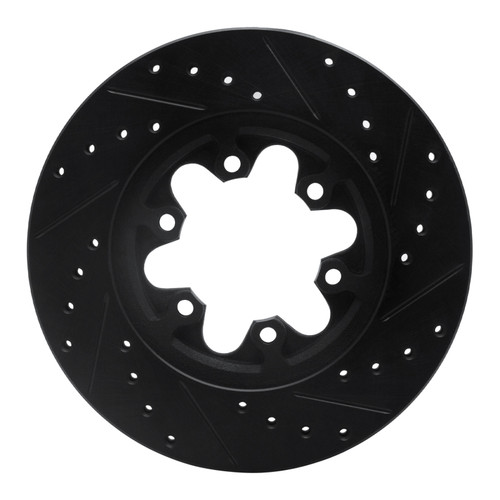 R1 04-08 Chevrolet Colorado Front Left Drilled & Slotted Black Brake Rotor