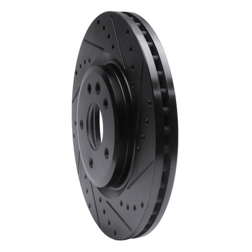 R1 09-10 Ford Taurus (Excl SHO) Front Right Drilled & Slotted Black Brake Rotor