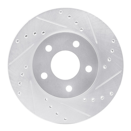 R1 04-08 Chevrolet Malibu Front Right Drilled & Slotted Silver Brake Rotor