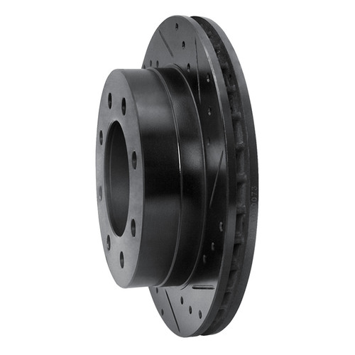 R1 03-05 Chevrolet Silverado 1500 Rear Right Drilled & Slotted Black Brake Rotor