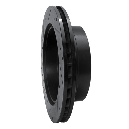R1 03-05 Chevrolet Silverado 1500 Rear Right Drilled & Slotted Black Brake Rotor