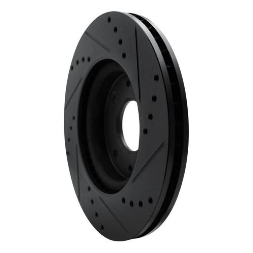 R1 08-11 Ford Focus Front Left Drilled & Slotted Black Brake Rotor