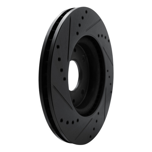 R1 08-11 Ford Focus Front Right Drilled & Slotted Black Brake Rotor