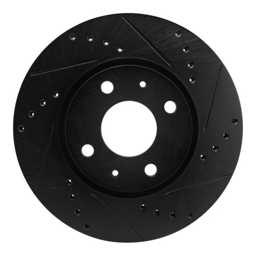 R1 08-11 Ford Focus Front Right Drilled & Slotted Black Brake Rotor