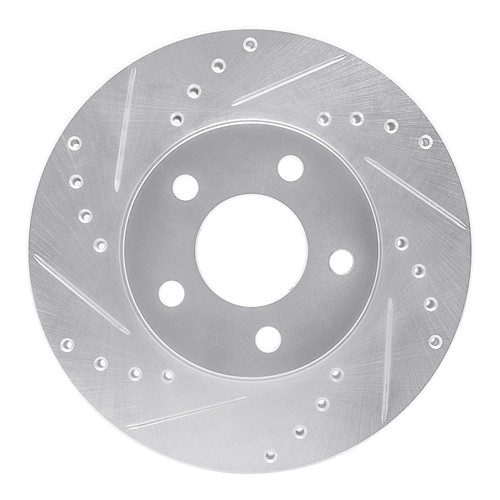 R1 04-08 Chevrolet Malibu Front Left Drilled & Slotted Silver Brake Rotor