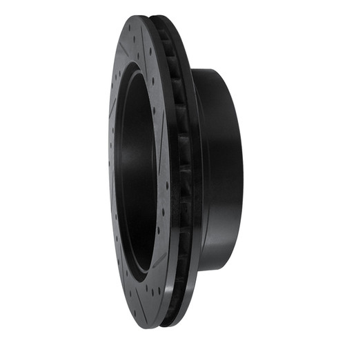 R1 03-05 Chevrolet Silverado 1500 Rear Left Drilled & Slotted Black Brake Rotor