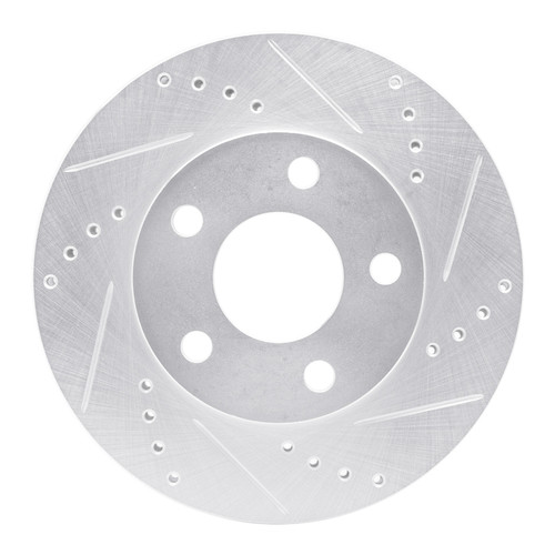 R1 97-05 Chevrolet Classic Front Right Drilled & Slotted Silver Brake Rotor