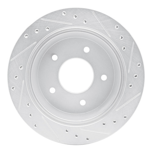 R1 94-96 Chevrolet Caprice Rear Left Drilled & Slotted Silver Brake Rotor