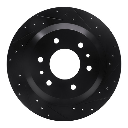 R1 02-09 Buick Rainier Rear Right Drilled & Slotted Black Brake Rotor