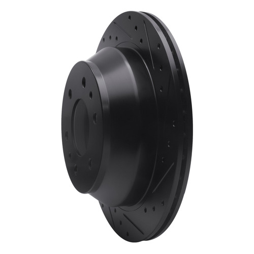 R1 02-09 Buick Rainier Rear Right Drilled & Slotted Black Brake Rotor