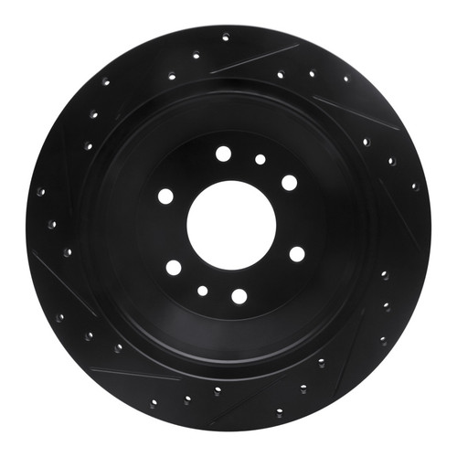 R1 02-09 Buick Rainier Rear Right Drilled & Slotted Black Brake Rotor